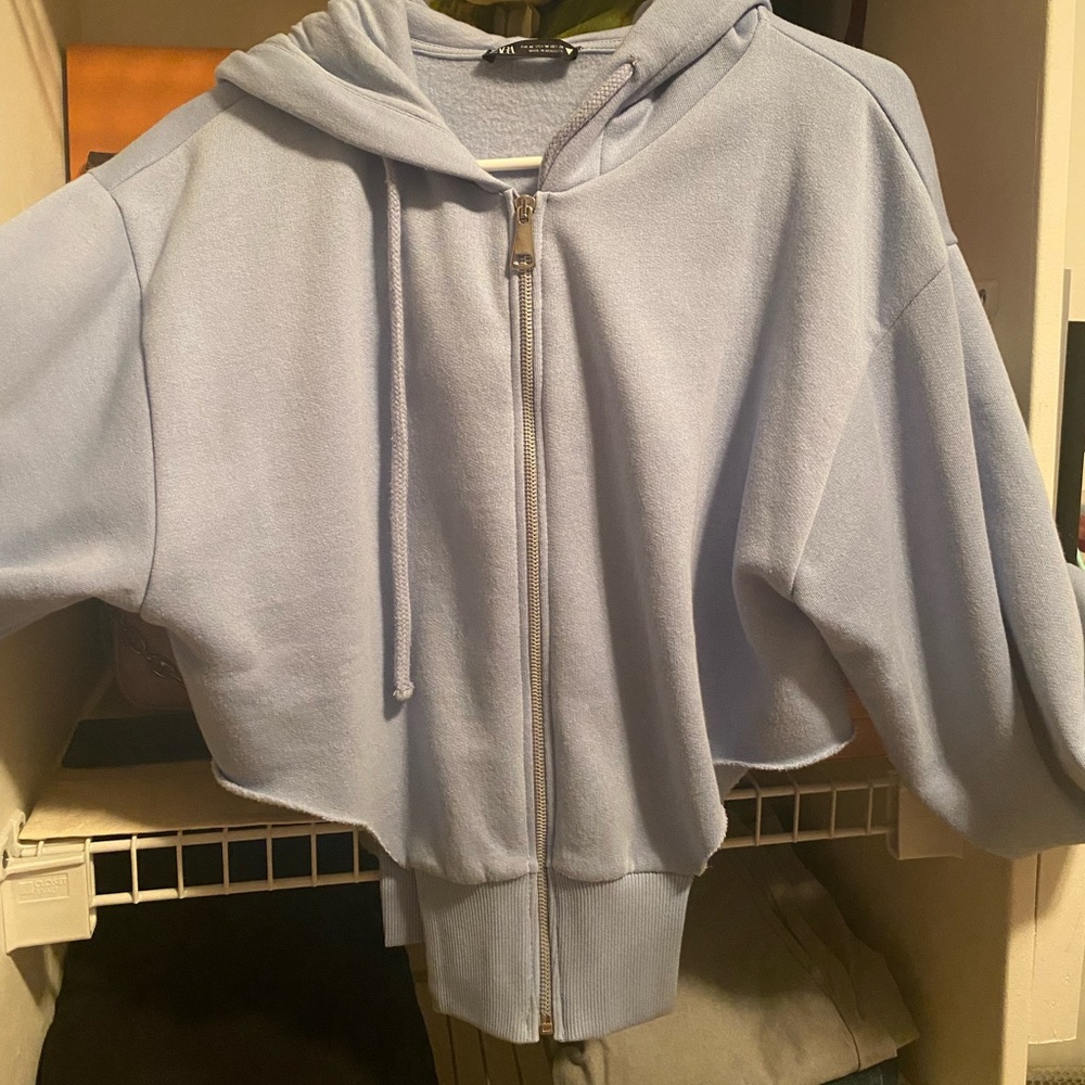 Zara cropped zip up jacket